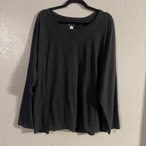 Blue Mountain Long Sleeve Grey Womans Shirt 2X Soft Loose fit overshirt